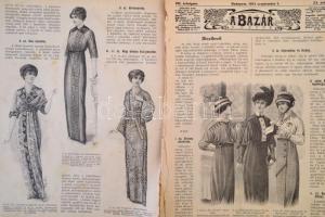 1879 Magyar Bazár, XIV évf. 11.,13-16., 22. számok, 6 db, változó többnyire szakadozott állapotban.+...