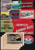 Kb. 20 db régi bőrönd/  hotelcímke / Hotel labels luggage labels