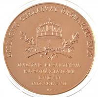 DN "Koronázási szett - 1867" aranyozott rézötvözet utánveret emlékérem pár dísztokban, tan...