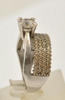 Ezüst(Ag) gyűrű, cirkóniával, jelzett, méret: 60, bruttó:5,4 g