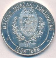 1999. Magyar Műszaki Kontingens - SFOR - 1998-1999 / Pustara Okucani tábor ezüstözött fém emlékérem (42mm) T:2