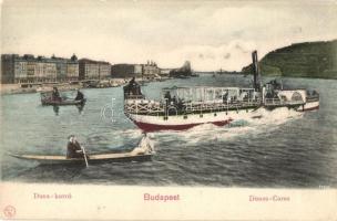 Budapest, Duna korzó gőzhajóval