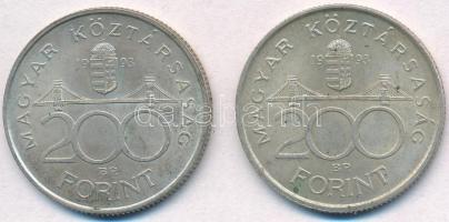1993. 200Ft Ag "MNB" (2x) T:2
