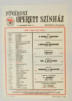 1986 Fővárosi Operett Színház május havi műsora, hajtott, 42x29,5 cm