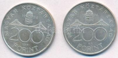 1994. 200Ft Ag "Deák" (2x) T:2