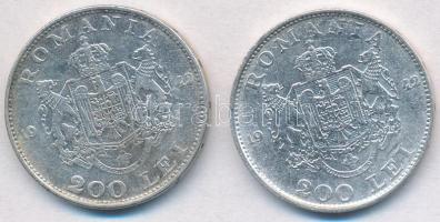 Románia 1942. 200L Ag (2x) T:2,2-
Romania 1942. 200 Lei Ag (2x) C:XF,VF