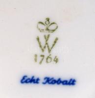 Wallendorf porcelán petróleum lámpa, burával, jelzett, matricás, hibátlan, m:46 cm