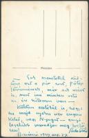 1943 Sinka István (1897-1969) fotólapja, Bérci László felvétele, a hátoldalon  Sinka István soraival...