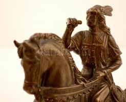 Jelzés nélkül: Lehel vezér. Bronz, sérült (kürt letört), m:16 cm, h:19 cm