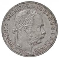 1886KB 1Ft Ag "Ferenc József / Barokk címer" Körmöcbánya (12,3g) T:1-,2 /  Hungary 1886KB 1 Forint Ag "Franz Joseph" Kremnitz (12,3g) C:AU,XF Unger III.: 1466, Huszár: 2141., Adamo M15