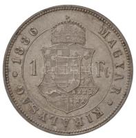 1886KB 1Ft Ag "Ferenc József / Barokk címer" Körmöcbánya (12,3g) T:1-,2 / 
Hungary 1886KB...