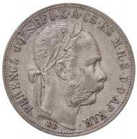 1885KB 1Ft Ag "Ferenc József / Barokk címer" Körmöcbánya (12,34g) T:1-,2 /  Hungary 1885KB 1 Forint Ag "Franz Joseph" Kremnitz (12,34g) C:AU,XF Unger III.: 1466, Huszár: 2141., Adamo M15