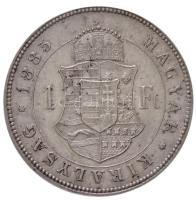 1885KB 1Ft Ag "Ferenc József / Barokk címer" Körmöcbánya (12,34g) T:1-,2 / 
Hungary 1885K...