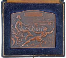 Szirmai Tony (Antal) (1871-1938) 1928. "Királyi Magyar Automobil-Club - Magyar Túraút" Br plakett eredeti "BERÁN NÁNDOR ÉREMMŰVÉSZ BUDAPEST I. DŐBRENTEI UCCA 2-4" gyártói tokban (65x75mm) T:1-,2 patina