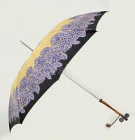 Régi esernyő, díszes art deco fogantyúval, h: 80 cm