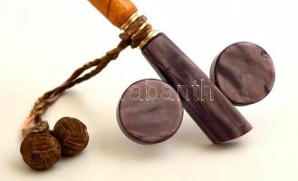 Régi esernyő, díszes art deco fogantyúval, h: 80 cm