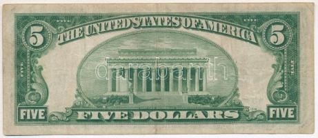 Amerikai Egyesült Államok 1934-1945. (1934A) 5$ "Silver Certificate - kisméretű" sárga pec...