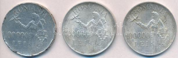 Románia 1946. 100.000L Ag "I. Mihály" (3x) T:2,3 egyiken több ph.
Romania 1946. 100.000 L...