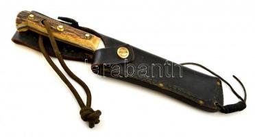 Német Puma White Hunter vadásztőr. Jelzett, eredeti bőr tokban (tok kissé dohos)  / Original Puma Wh...