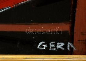 Gera Éva (1923-1996): Üvegcsendélet, olaj, farost, jelzett, keretben, 58×33 cm