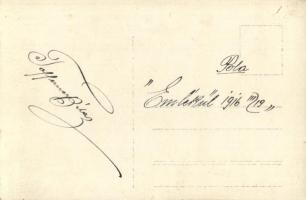 1916 SMS Tátra osztrák-magyar Tátra-osztályú romboló előőrsön. Hátoldalon Tafferner Béla kapitány al...