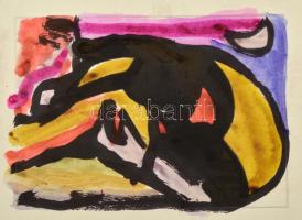 Cs. Németh Miklós (1934-2012): 2 db Kompozíció 1987. Akvarell, papír, egyik jelzett, 17×13 cm (2×)