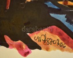 Cs. Németh Miklós (1934-2012): 2 db Kompozíció 1987. Akvarell, papír, egyik jelzett, 17×13 cm (2×)