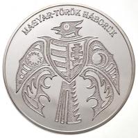 DN "Magyar-Török Háborúk" ezüstözött Cu-Ni emlékérem sorozat dísztokban, benne "Mohác...