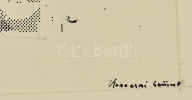 Konecsni jelzéssel: Figura. Kollázs, papír, 37×22 cm