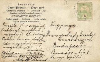 ~1910 Öten egy kormányozható bobszánban télen / Five people controllable bobsleigh, photo