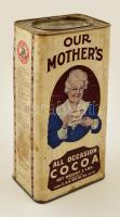 cca 1930 Our Mothers all occasion kakaópor bontatlan csomagolású reklámos fém és papír doboz. / Cocoa unopened box 25x12 cm