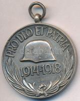 1929. "Magyar Háborús Emlékérem kardokkal, sisakkal" ezüstözött Br kitüntetés mellszalag nélkül, "BRONZ" fémjel peremen T:2 Hungary 1929. "Hungarian Commemorative War Medal with swords and a helmet" silver plated Br decoration without ribbon, hallmark on edge C:XF NMK 418