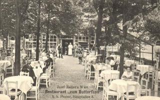Vienna Wien; Josef Hallers Wwe. Restaurant zum Butterfass;, K.k. Prater Hauptallee 8. O. Chiger / restaurant garden