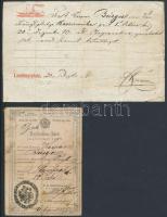 1857 Igazolási jegy és hajós munkaigazolás egyazon személy részére