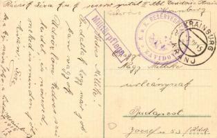 Kranj, Krainburg; street view with horse carriage + Militärpflege K.u.K. Reservespital Zavidovic