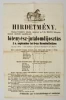 1871 Lótenyész jutalomdíjosztás, Szombathely hirdetmény 32x48 cm