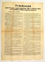 1869 Trónbeszéd, mellyel Ferenc József az Országgyűlés ülését megnyitotta. Nagyméretű plakát. 45x60 cm