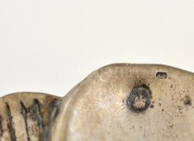 Ezüst (Ag.) búzakalász motívumos art deco hamutálka, jelzett, d: 12 cm, nettó 57,3 g