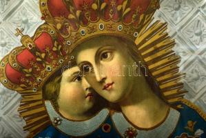 Anti blondel keret, kis hibákkal, üvegezett nyomattal, belső: 51×39 cm, külső: 69×57 cm