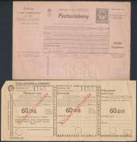 cca 1910-1952 4 db postai csekkszelvény