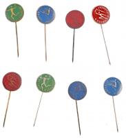 8db-os "Edzett Ifjúságért" kitűző tétel, benne három klf verzióval T:2