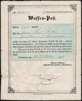 1851 Fegyvertartási engedély / 1851 Waffen Pass- Gun licence