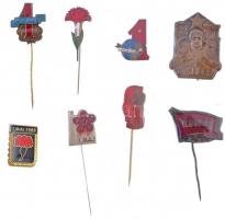 8db klf "Május 1." jelvény és kitűző T:1-,2