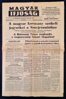 1956 november 3.  2 db újság a forradalom híreivel: Magyar Ifjúság, Magyar Világ