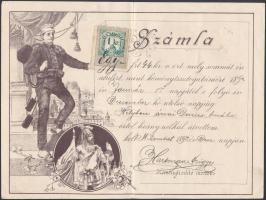 1882 Muraszombat díszes kéményseprő számla / Chimneysweep invoice