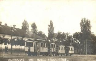 1927 Jászkarajenő, Rákóczi tér, vasúti megálló, kisvasút, photo (EK)