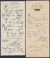 cca 1860-1900 9 db különböző gyógyszertári recept és orvosi rendelvény, benne szép grafikák is. / Ph...