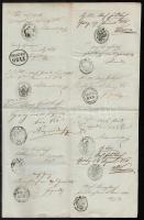 1850 Házaló útlevél sok település pecsétjével / 1850 Peddler passport