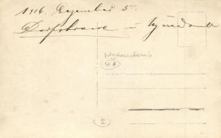 1916 Nyárasdomb (Frigyesfalva), Klenovec; utcakép katonákkal / street view with soldiers, photo