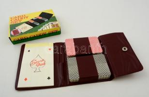 Card Caddy set. Kártyacsomag bőr tokban